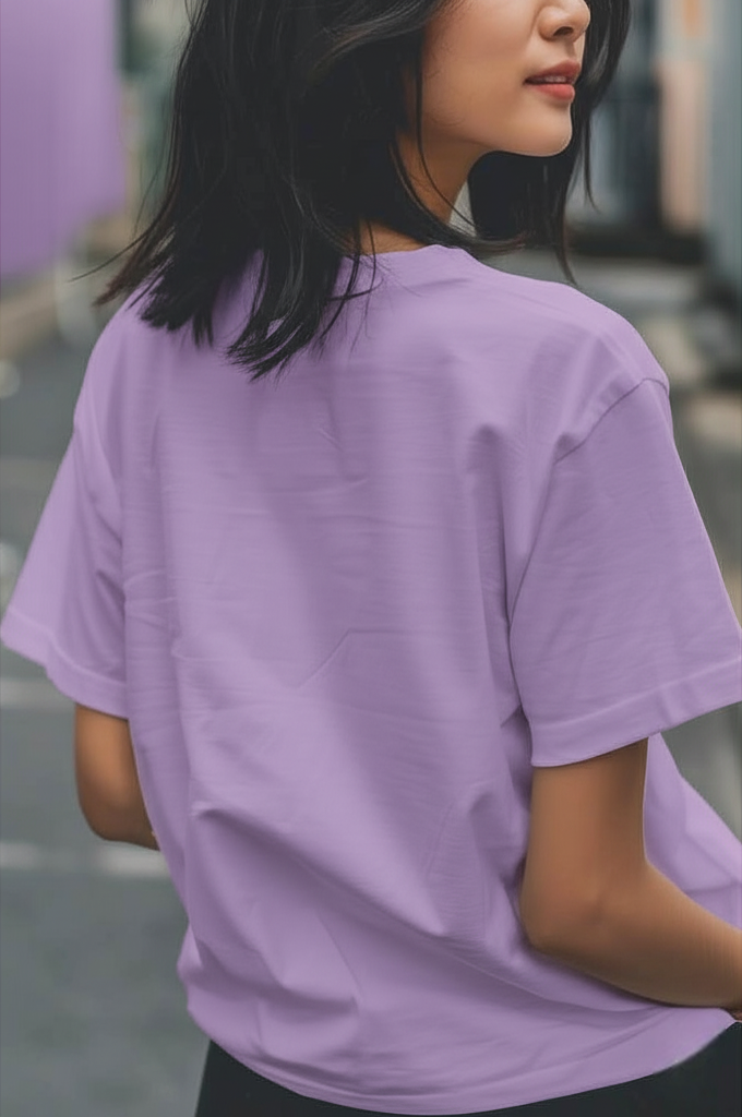 Unisex Oversized Lavender Colour T-Shirt