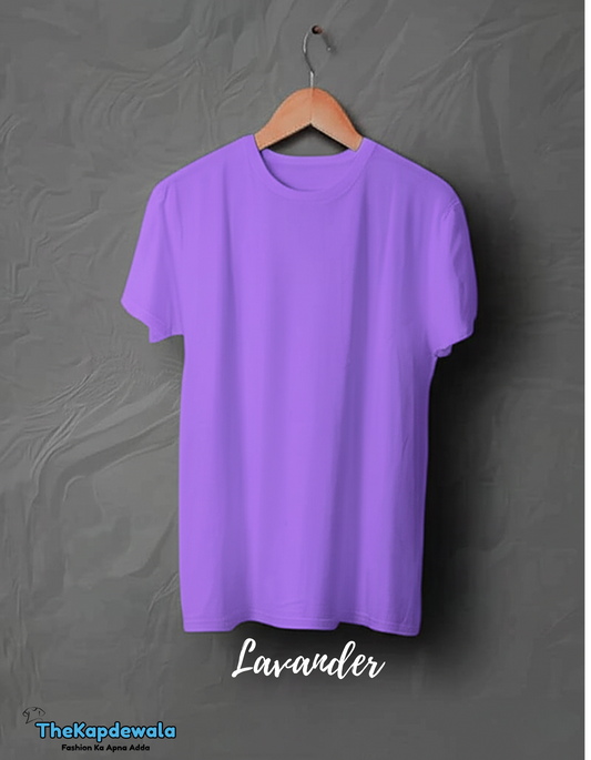 Unisex Regular Lavender Colour T-Shirt