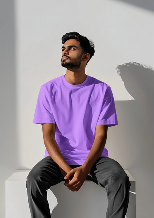 Unisex Regular Lavender Colour T-Shirt
